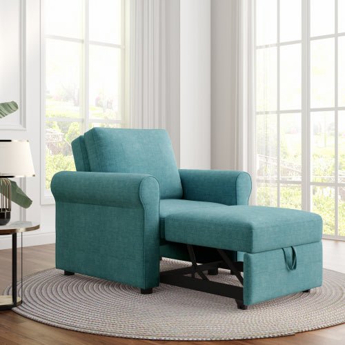 3 in 1 cream fcj sofa bed chair convertible modern adults' single bed with adjustable backrest lounger chair sleeper