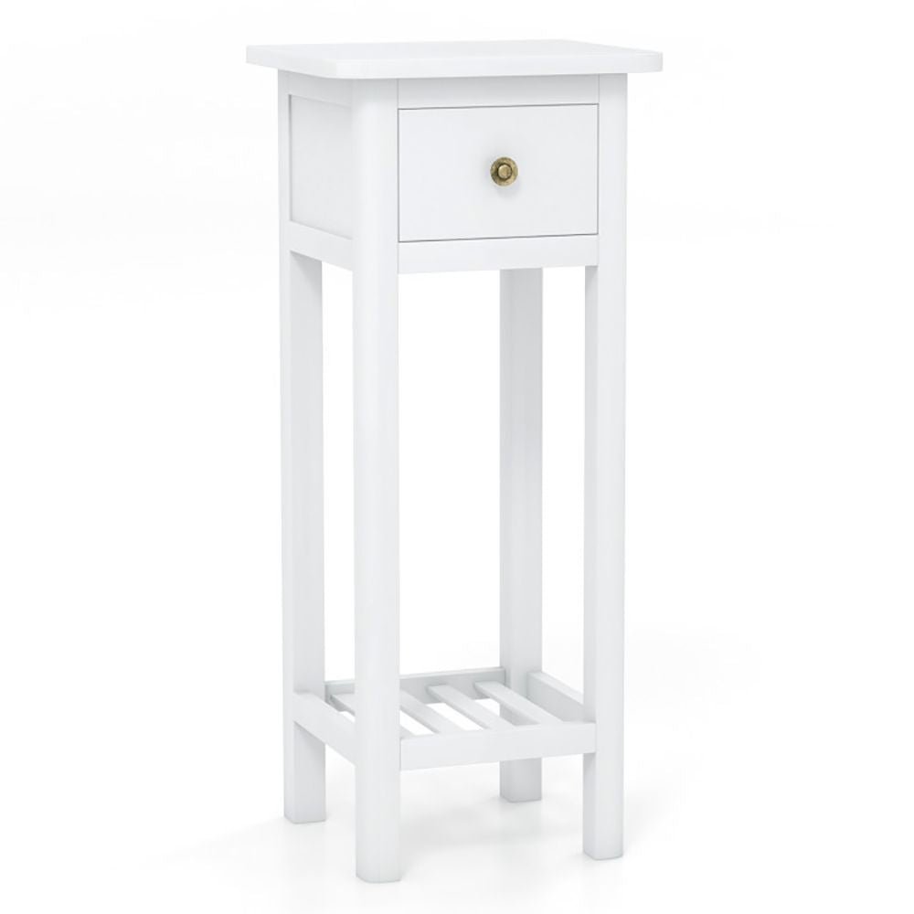2 tier slim nightstand bedside table with drawer shelf elegant nightstands with practical storage solution