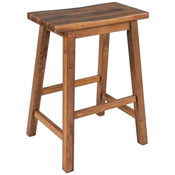 farmhouse rustic walnut wood 2 piece counter height kitchen dining stools for small spaces for the dining room