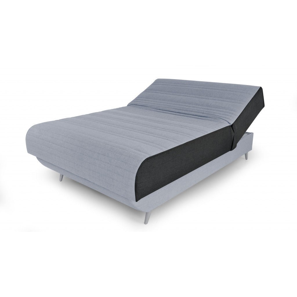 hms light gray full adjustable polyester upholstered mattress no bed frame required