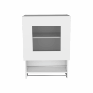 hms 20" white wall mounted accent cabinet with one shelf for kitchen decor
