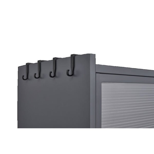 metal standing storage cabinet, 3 level storage with fluted flip doors, suit for kitchen, living room, bedroom, bathroom