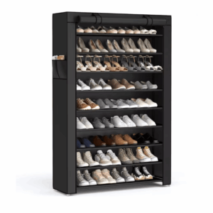 9 tier shoe rack with nonwoven fabric cover storage shelf for 40 50 pairs of shoes