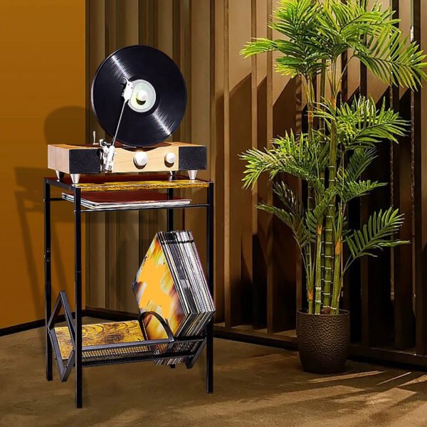 record player stand, turntable stand, record player table, wood record player stand, turntable stand with record storage