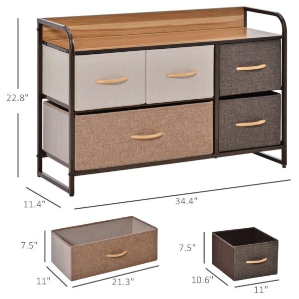 5 bin dresser storage tower cabinet organizer multicoloured metal frame chest drawers for bedroom