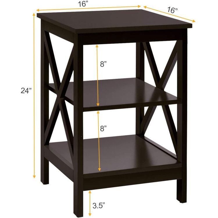 x design 3 tier nightstands with storage shelves for living room and bedroom