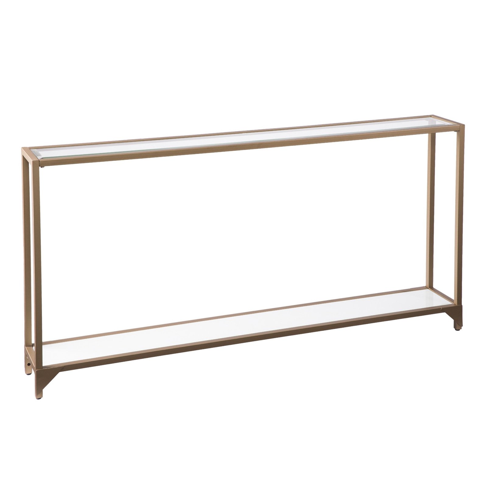 hms 56" clear and gold glass mirrored frame console table with shelves elegant home décor console tables