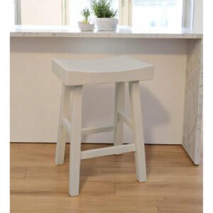 antiqued white hms 25 solid wood backless counter height bar chair elegant stools & ottomans