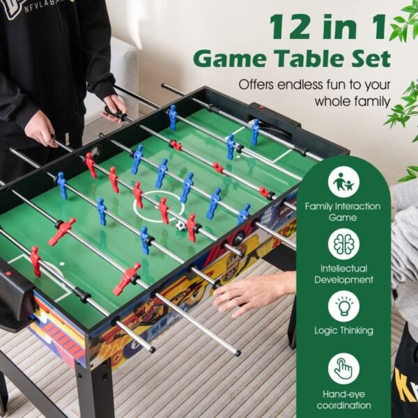 12 in 1 combo gaming table set for foosball air hockey pool chess ping pong
