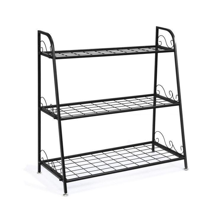 3 tier metal plant stand shelf display rack for shoes flowers and pot multifunctional home décor
