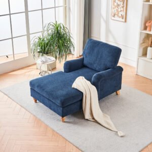 modern mid century indoor oversized chaise lounger comfort sleeper sofa with soild wood legs
