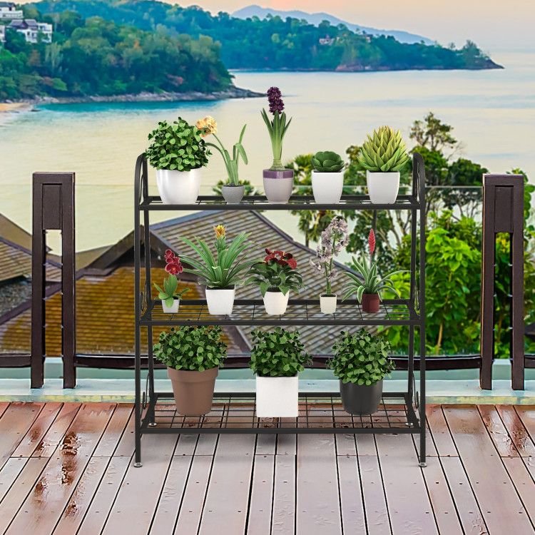 3 tier metal plant stand shelf display rack for shoes flowers and pot multifunctional home décor
