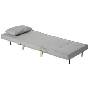 2 in 1 adjustable backrest chair bed multi functional gray sofa bed