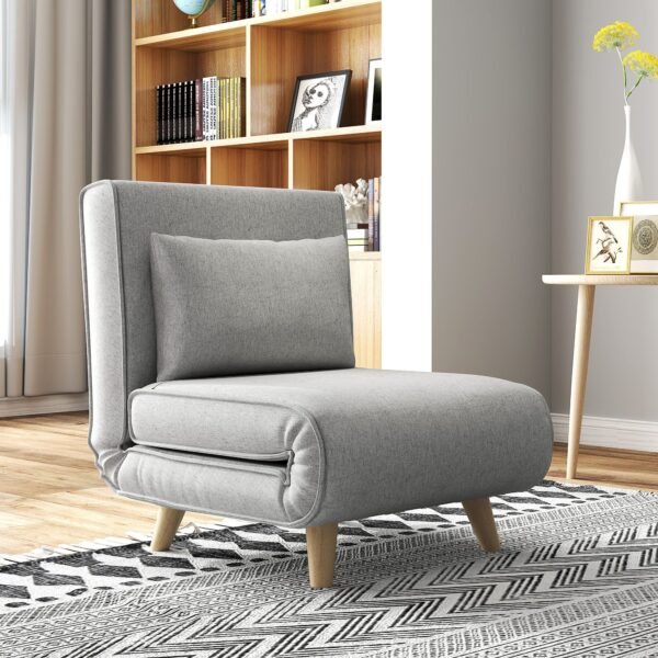 2 in 1 adjustable backrest chair bed multi functional gray sofa bed