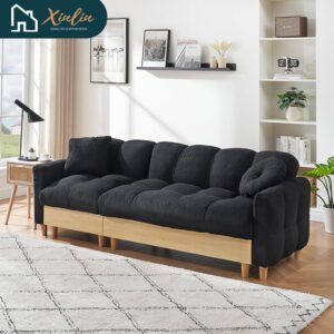xinlin modern 84.64 inches three person lift sofa bed with locker soft comfortable for apartment or exterior stock available