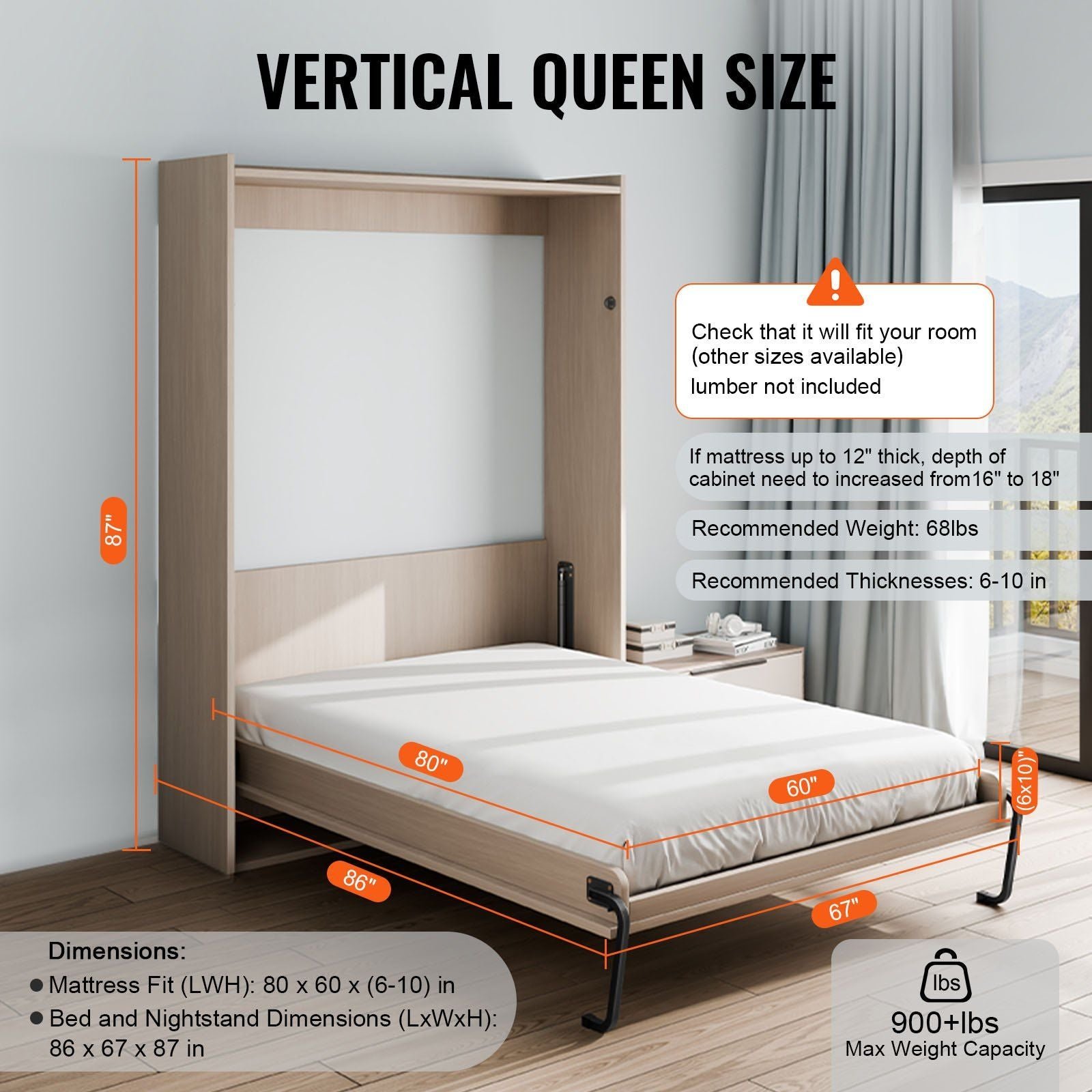 deluxe queen size vertical murphy bed kit diy wall bed hardware with folding features