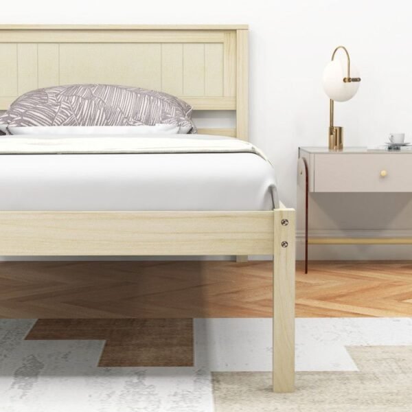twin/full/queen size wooden bed frame with stylish headboard and slat support