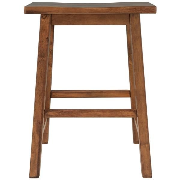 farmhouse rustic walnut wood 2 piece counter height kitchen dining stools for small spaces for the dining room
