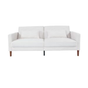 modern 2140 corduroy two seater living room sofa versatile for bedroom office small spaces beige (2140bg)