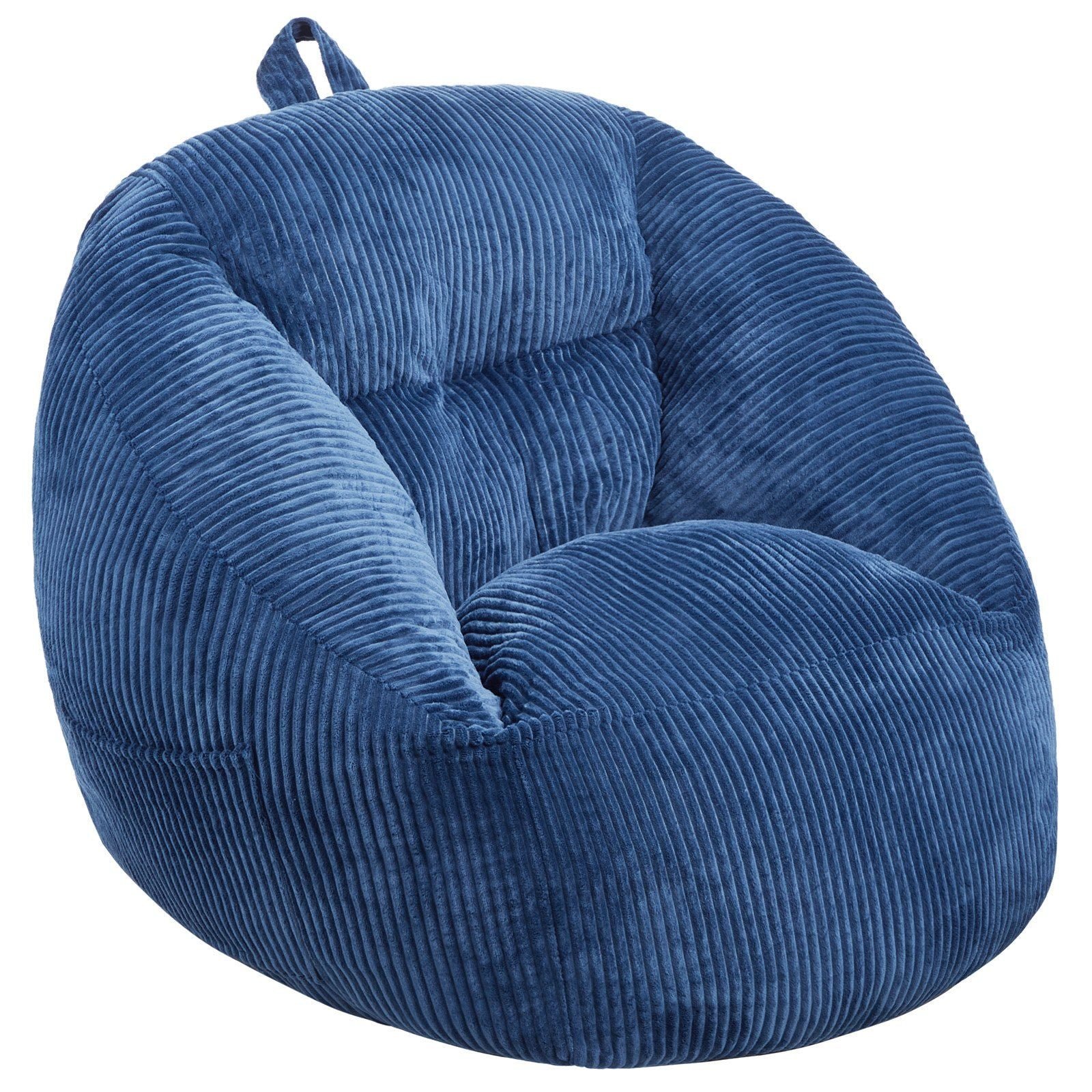 3 feet bean bag chair with soft teddy velvet cover 25d memory foam storage pocket soft armrests blue for bedroom playroom