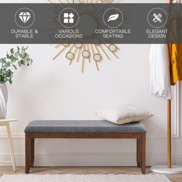 dining room furniture upholstered entryway bench footstool with wood legs