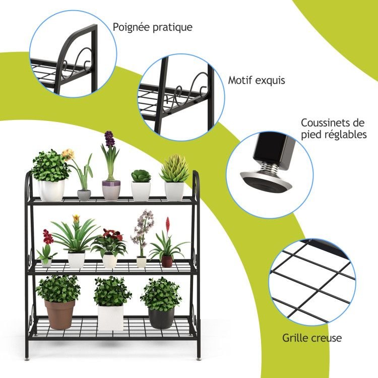 3 tier metal plant stand shelf display rack for shoes flowers and pot multifunctional home décor