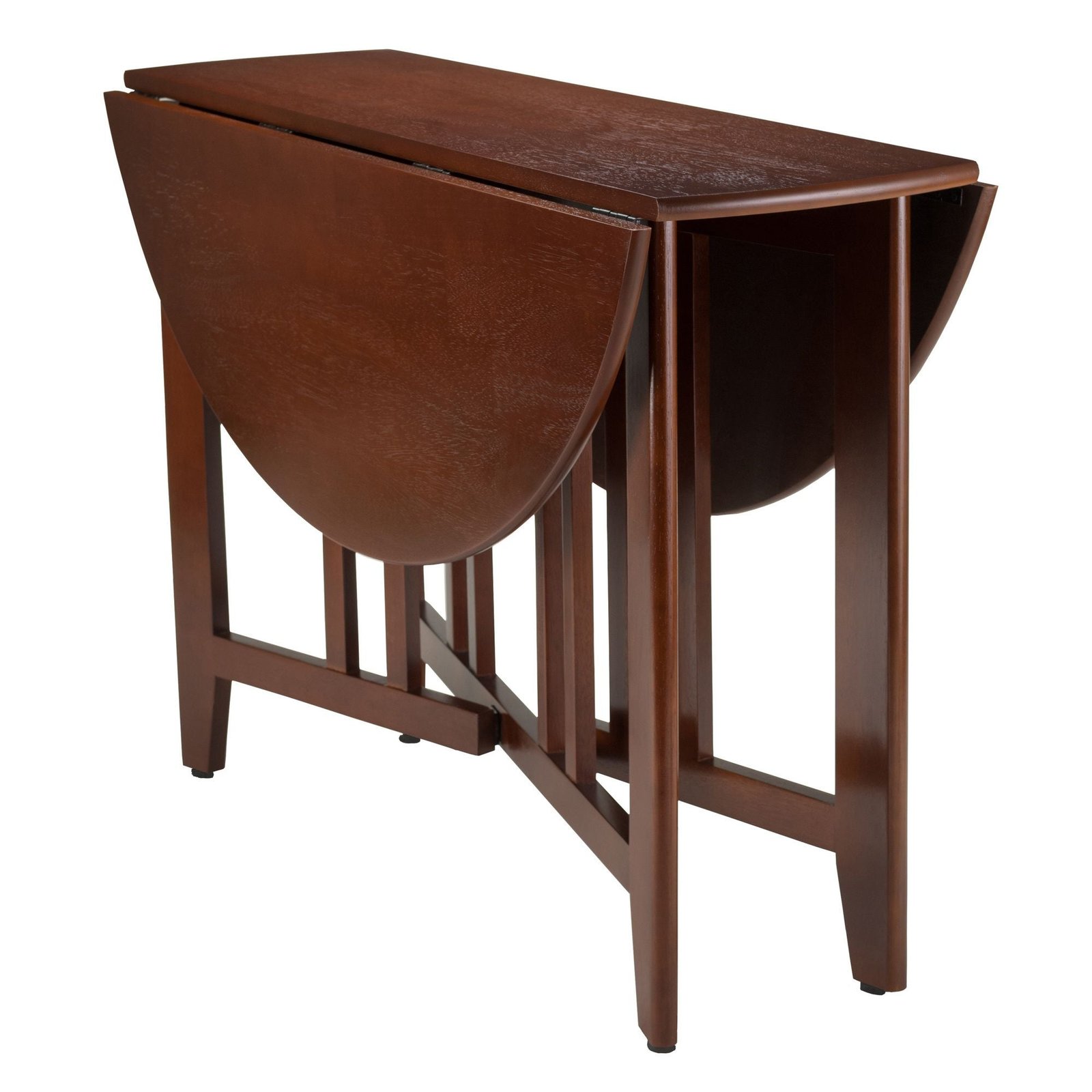 alamo 42" round drop leaf table with double leaves mission style dining room furniture