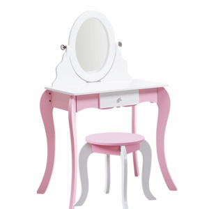 2 in 1 kids dressing table girls wooden vanity dressing table stool set with writing board