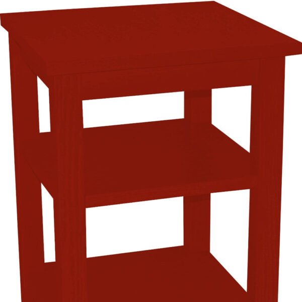 28" red solid wood nightstand wireless charging luxury antique modern design for apartment hospital bedroom bedside cabinet