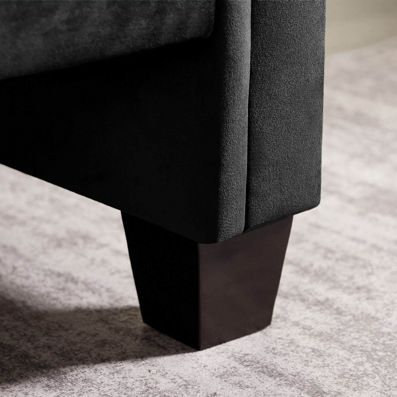 2038 large rectangular black sofa stool elegant ottoman for comfort & style