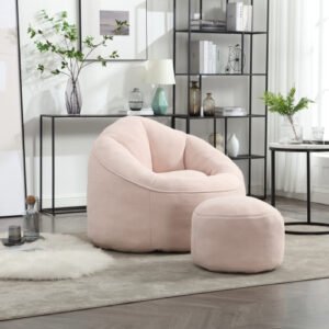 fcj high pressure foam bean bag chair bedding padded bean bag sofa with compressed footrest comfortable bean bag sofas