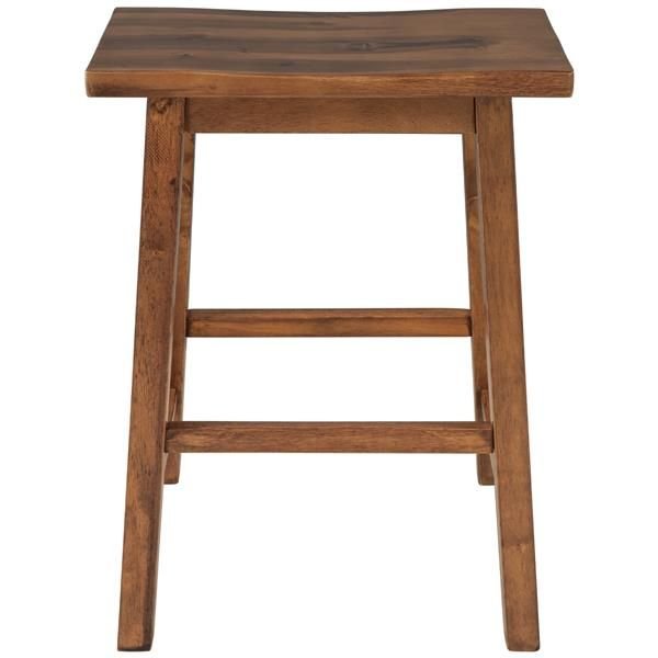 farmhouse rustic walnut wood 2 piece counter height kitchen dining stools for small spaces for the dining room