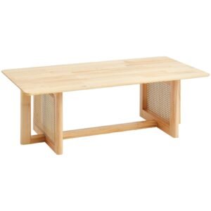 1 tier rectangle rattan coffee table for living room stylish and comfortable