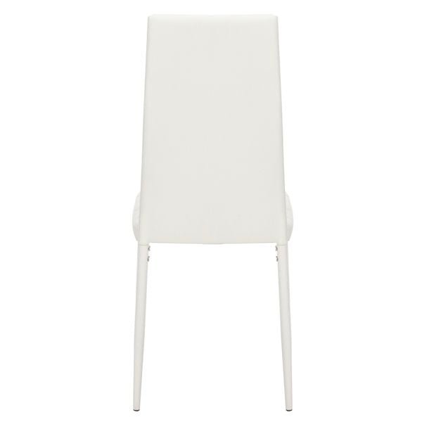 4pcs elegant white dining chairs with high backrest assembled stripping texture alternate code 86358020
