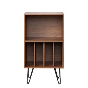 3 tier metal vinyl record player stand brown nightstand up to 150 albums