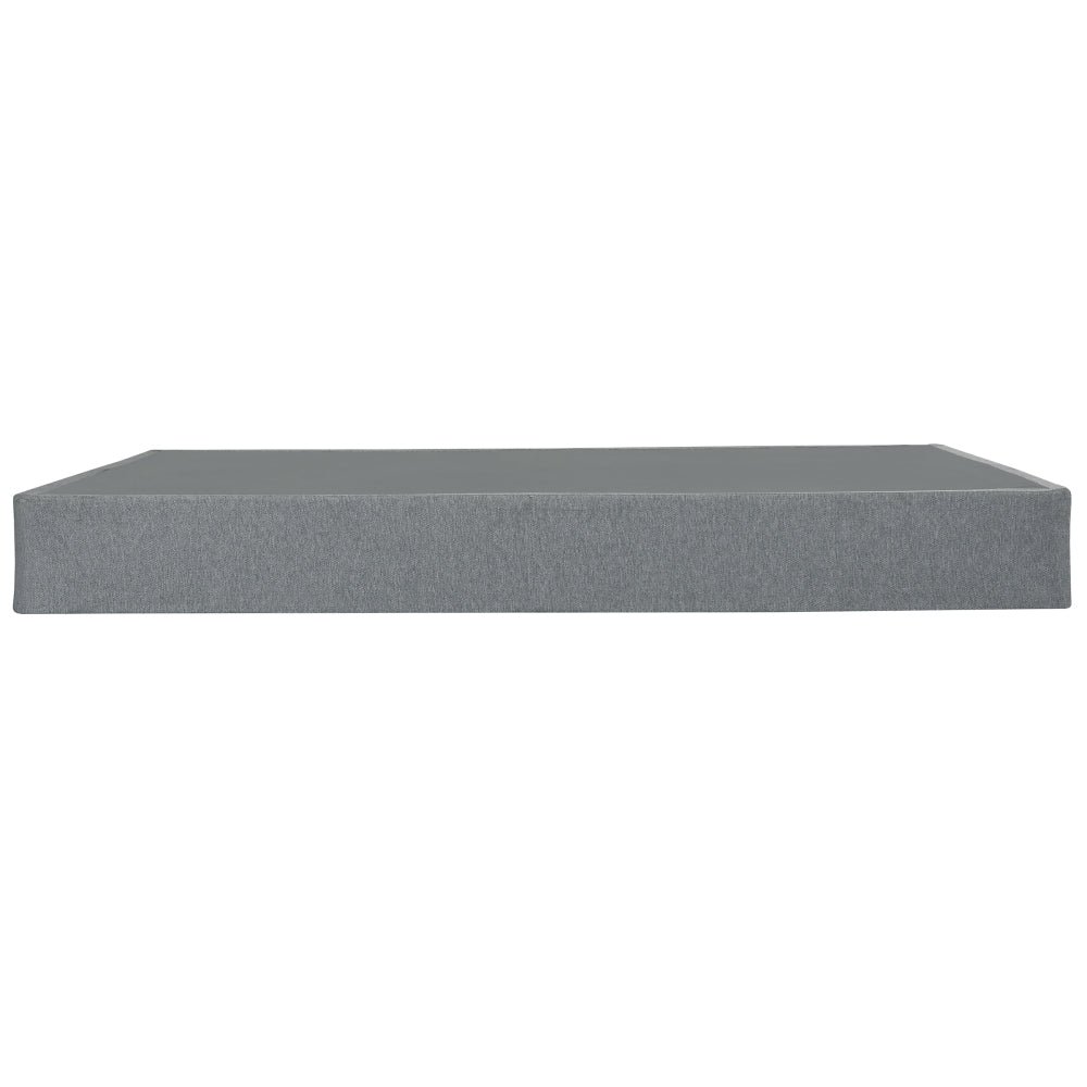 9 in. foldable metal bed base, king size mattress bed box spring foundation, grey