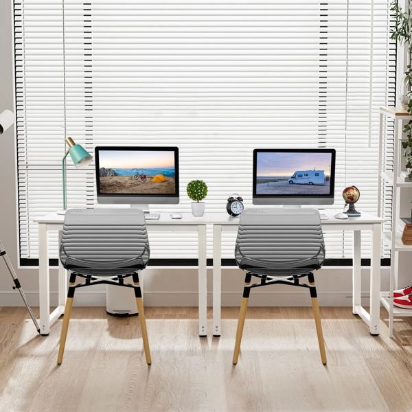 fch 110cm computer desk white desktop + white pipe frame with triamine steel feet p2 particleboard durable stylish computer desk