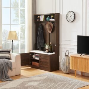bedroom porch storage shoe cabinet with multiple rack hooks sponge pad clothes hook for wardrobe organization