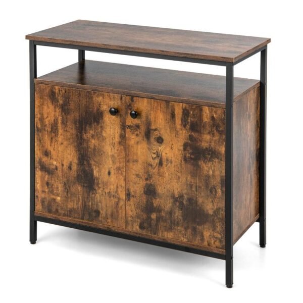 2 door living room buffet cabinet with shelves and cable management holes