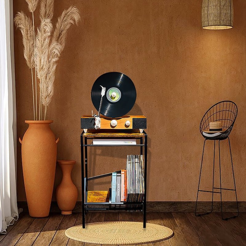 record player stand, turntable stand, record player table, wood record player stand, turntable stand with record storage