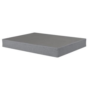 9 in. foldable metal bed base, king size mattress bed box spring foundation, grey