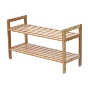 2 tier bamboo shoe rack with durable design eco friendly storage solution for your footwear collection