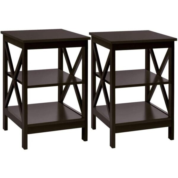 x design 3 tier nightstands with storage shelves for living room and bedroom