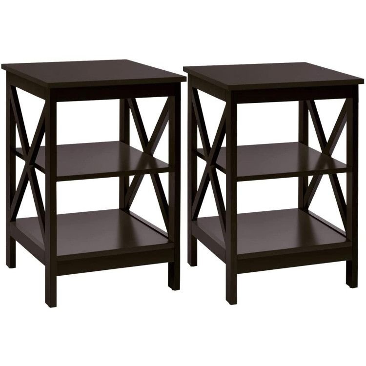 x design 3 tier nightstands with storage shelves for living room and bedroom