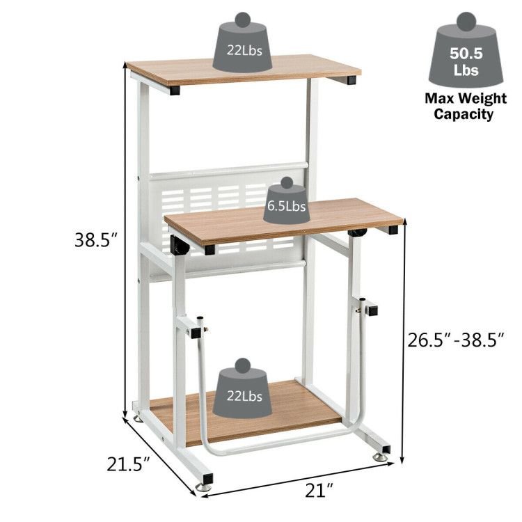 adjustable height stand up desk computer workstation