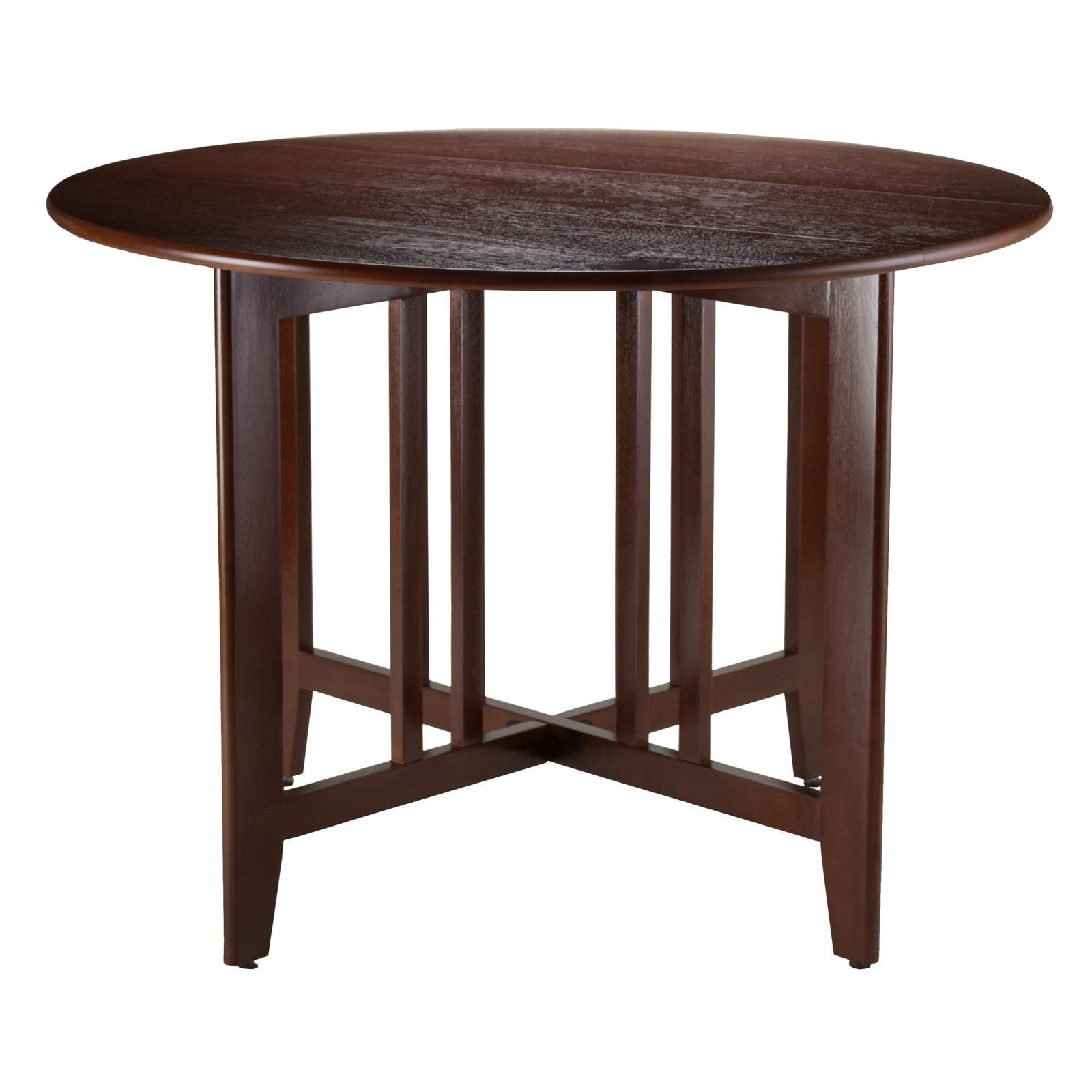 alamo 42" round drop leaf table with double leaves mission style dining room furniture
