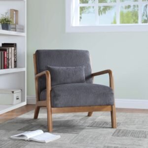 wooden lounge chair solid wood frame in a warm natural finish for living room home use