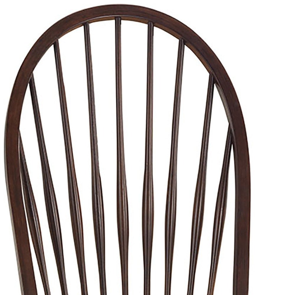 hms espresso wood windsor back dining side chair for living room