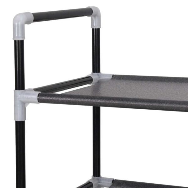 w2b vidaxl modern black metal shoe rack easy to assemble convertible rectangular design durable iron mdf for home furniture