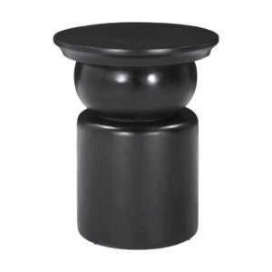 20" black solid wood round drum end table hms collection for living room furniture